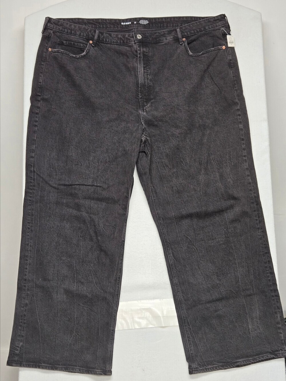 Old Navy 26 Jeans Extra High Rise Sky Hi Wide Leg Secret Smooth Pockets Black